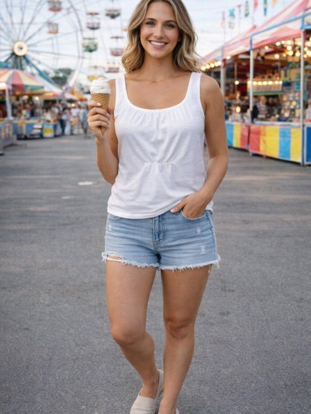 Vintage RL plain cotton sleeveless blouse